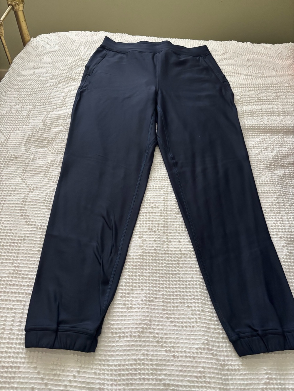 Lululemon Steady State Fleece Jogger Navy Size 8 28” Ankle Zip
